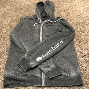 Pure Barre burnout hoodie size large gray.
